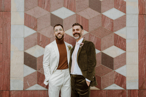 Peter James Hoar and Richard James Makin wore California-Inspired Colors to Their London Wedding