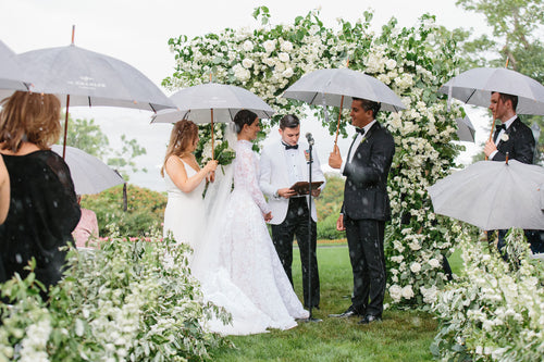A Summer Hail Storm Surprised This Couple at Their Wedding on The Chanler Lawn