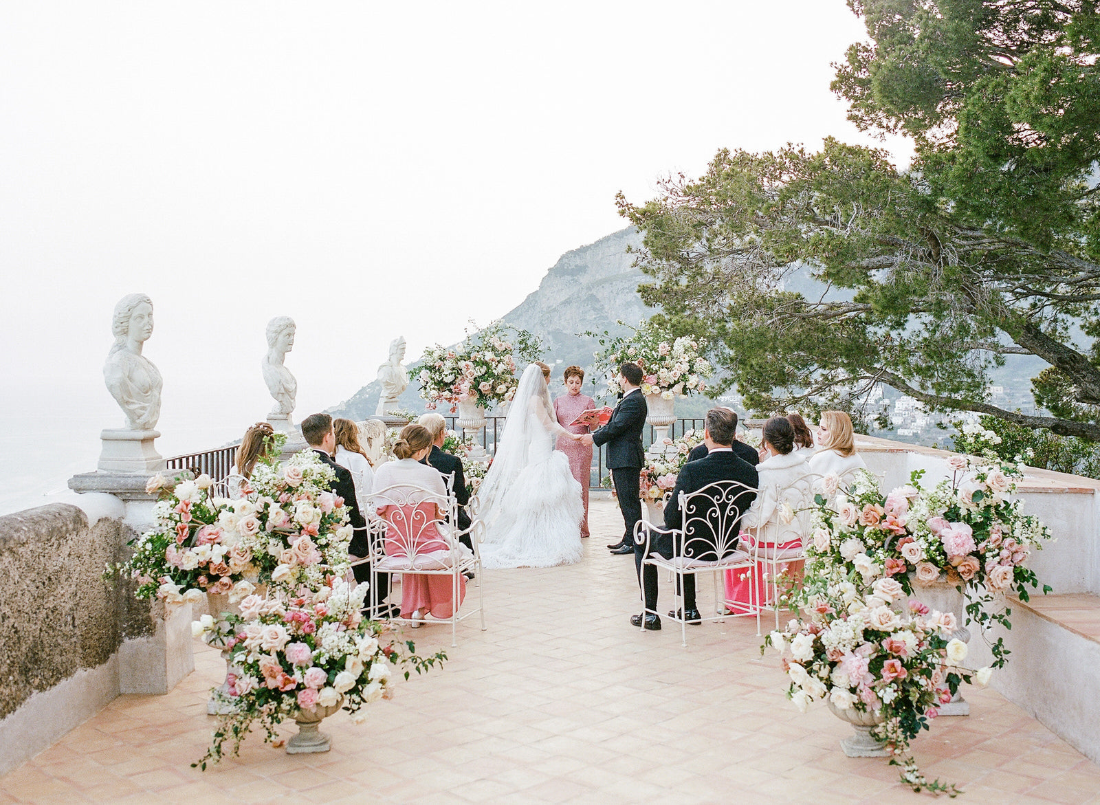 For Her Wedding in Italy, Sarah Kathryn Love Wore 5 Feathered Looks to Honor Her Grandmother