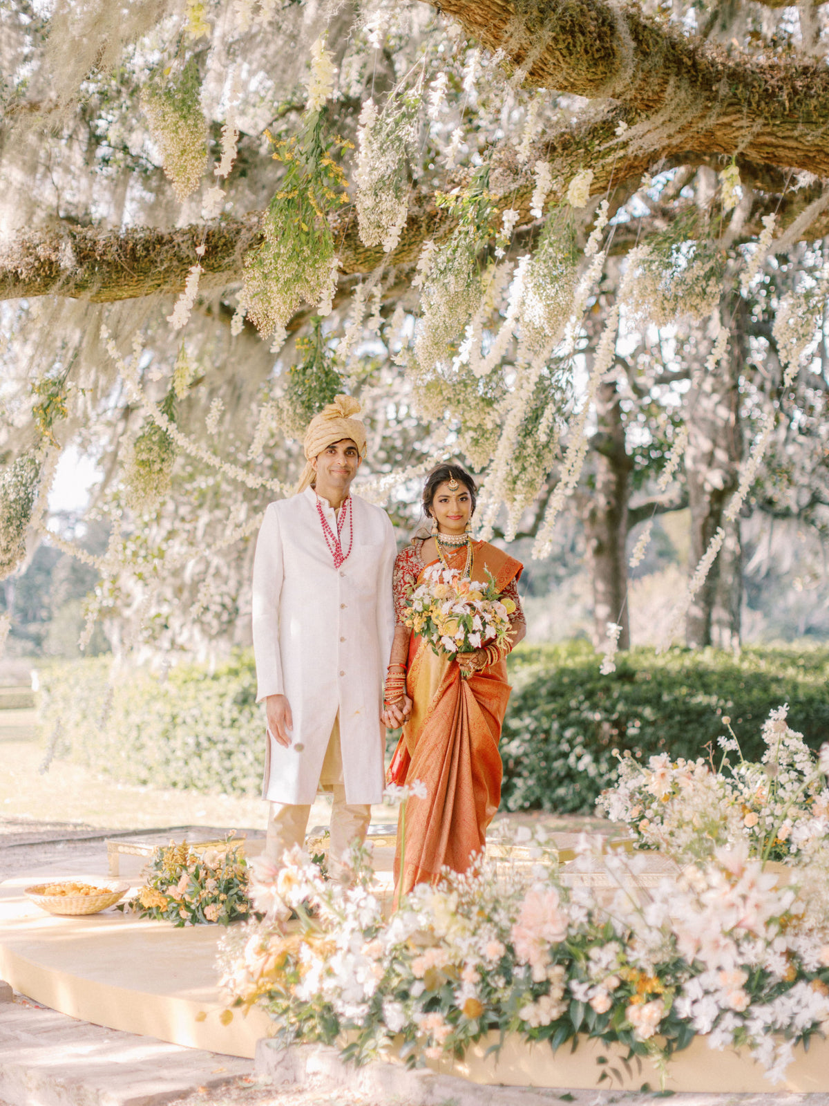 An Intimate Traditional South Indian Wedding Under the Spanish Moss in Charleston