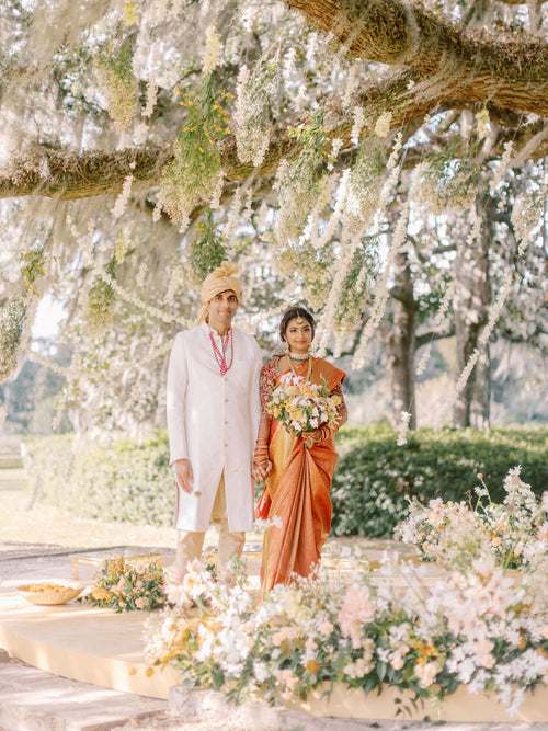 An Intimate Traditional South Indian Wedding Under the Spanish Moss in Charleston