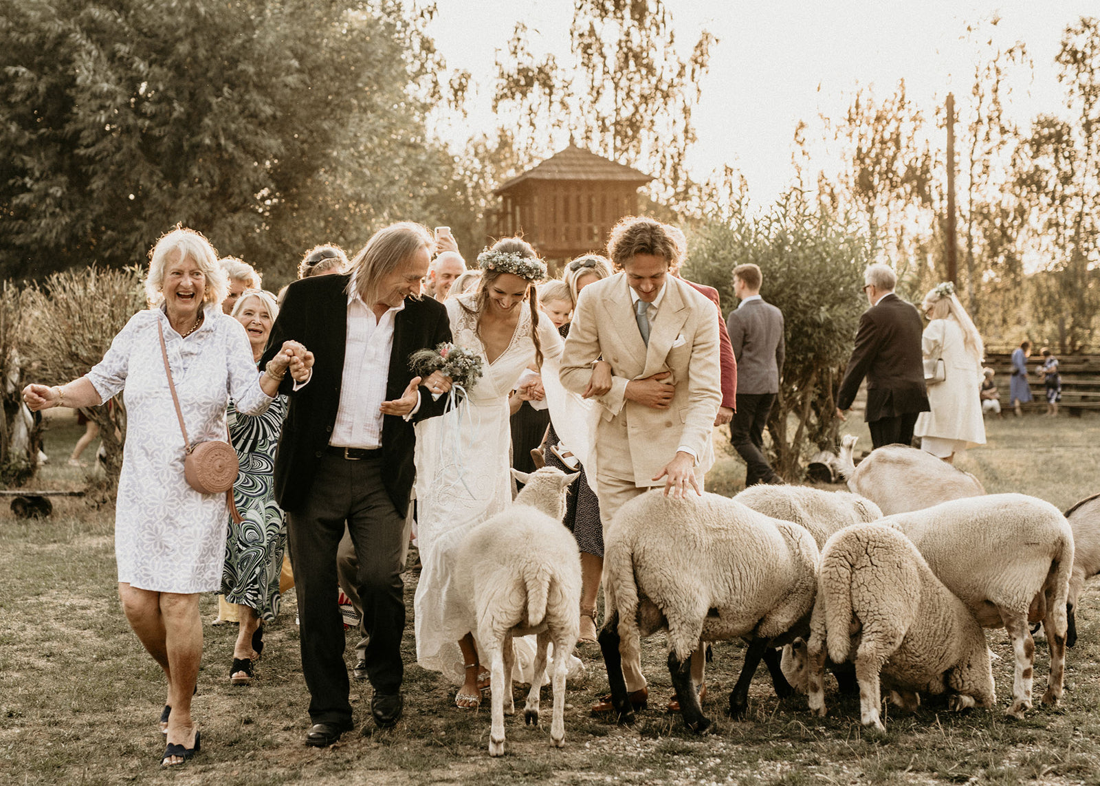 A Bohemian-Formal Wedding in Poland Complete with Farm Animals