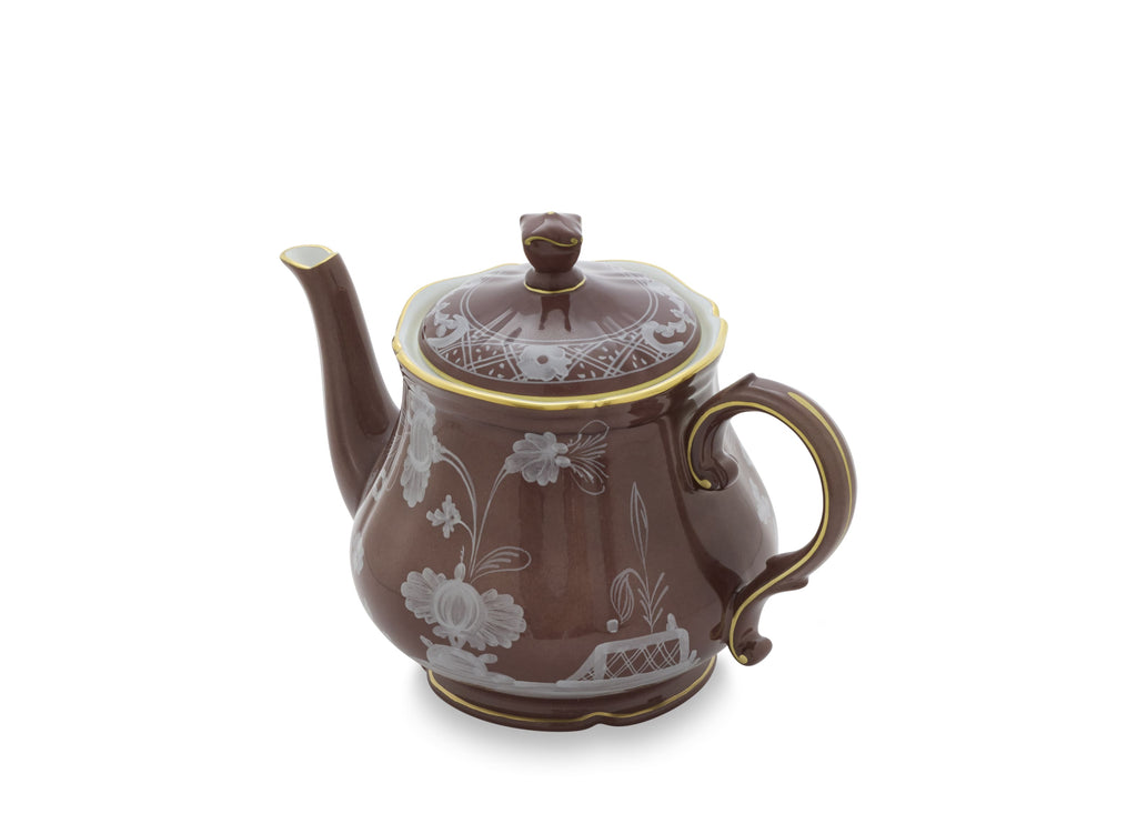 Oriente Italiano Teapot With Cover For 6 in Castagna