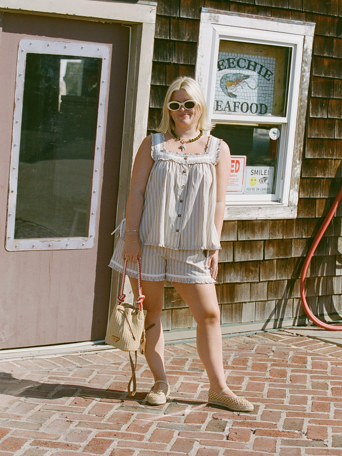 Caroline Short Set x Sadie Loving in Sand Stripe