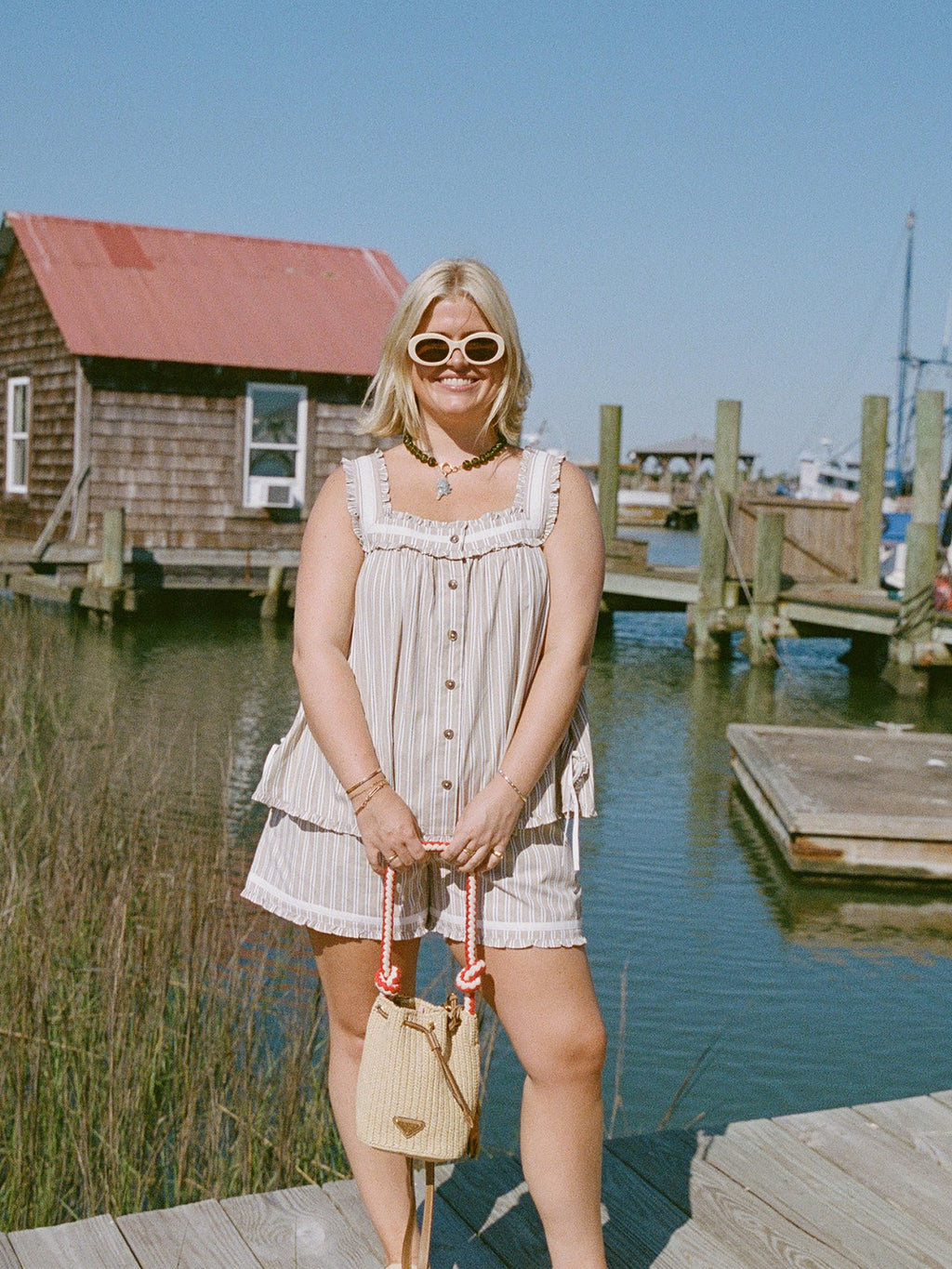 Caroline Short Set x Sadie Loving in Sand Stripe