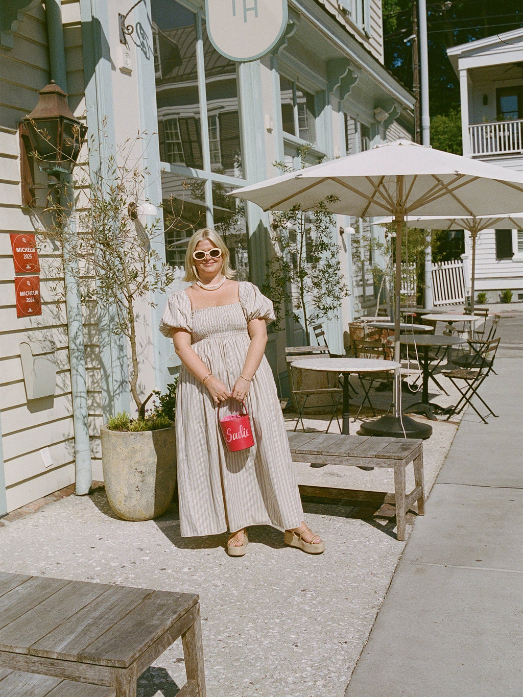 Aurora Dress x Sadie Loving in Sand Stripe