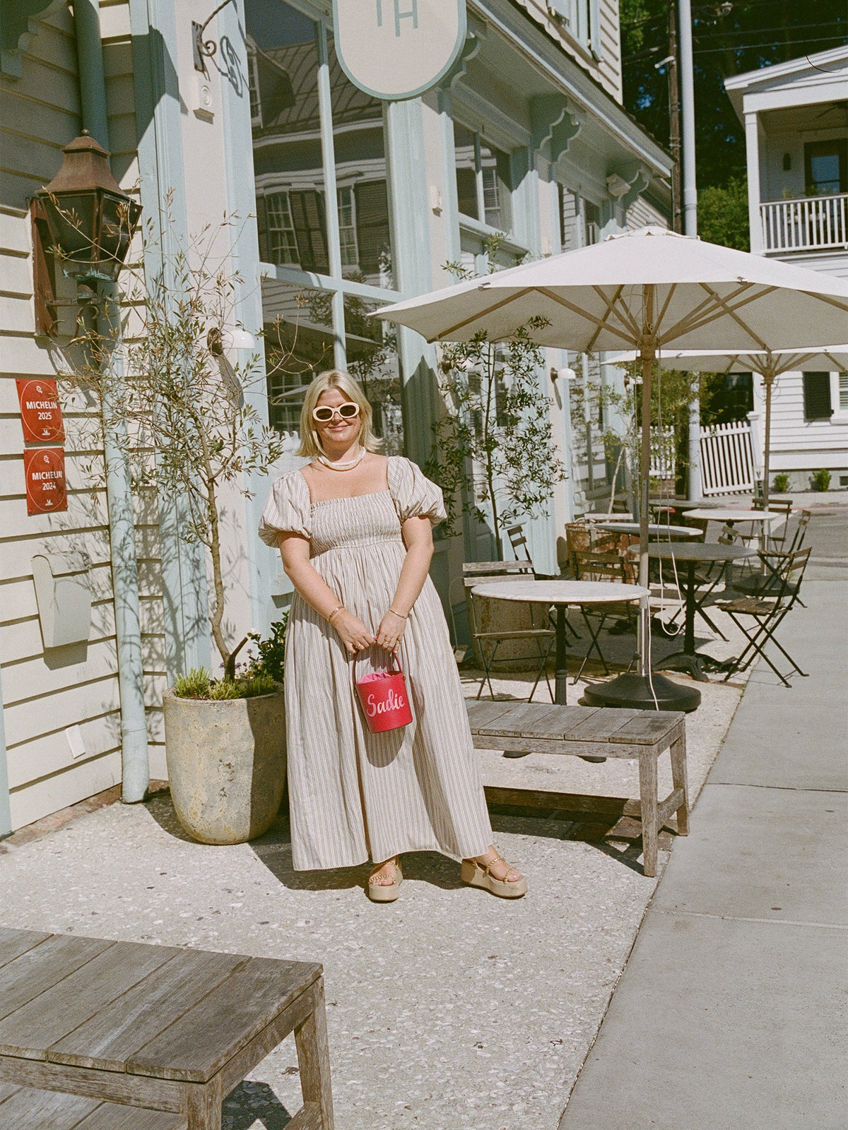 Aurora Dress x Sadie Loving in Sand Stripe