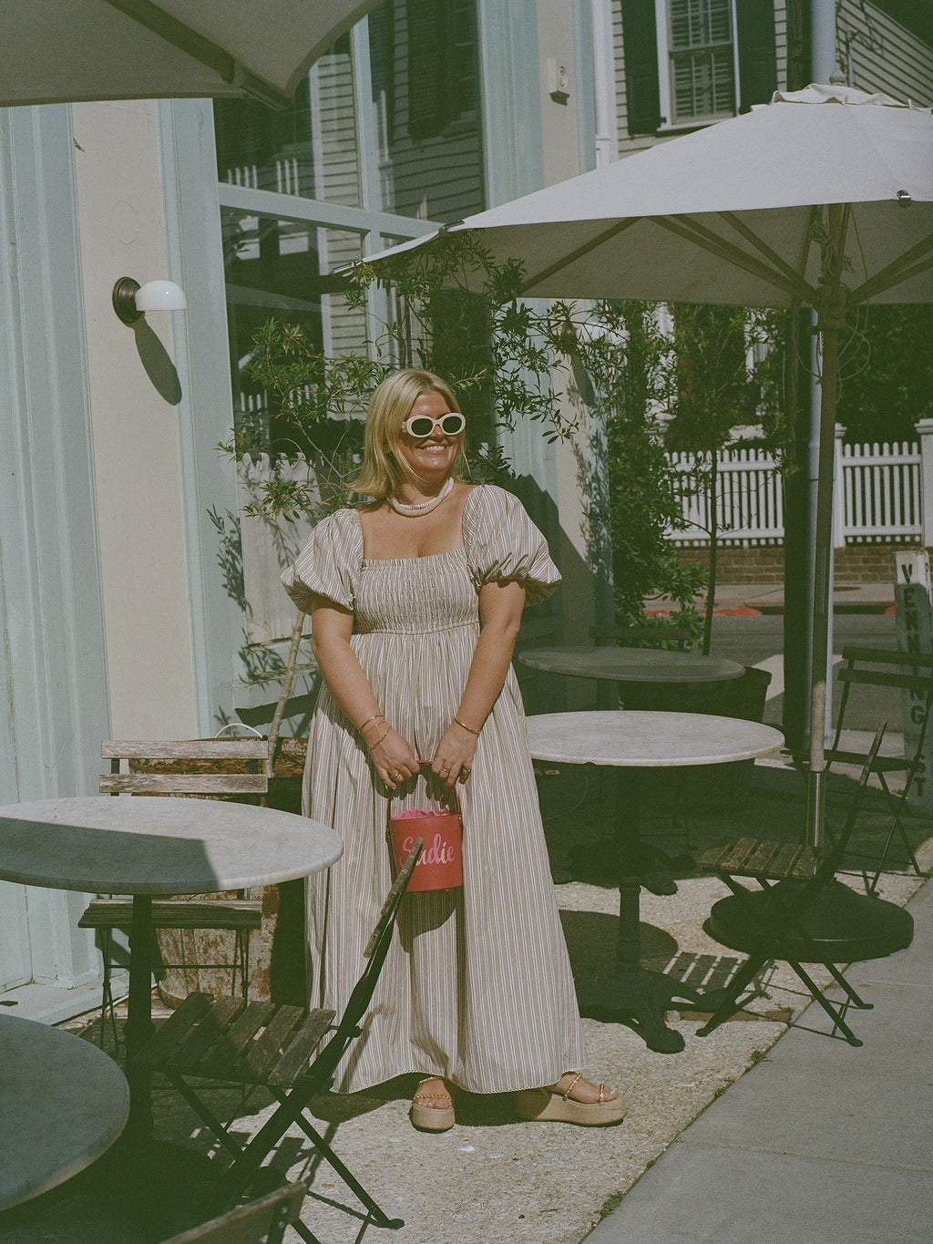 Aurora Dress x Sadie Loving in Sand Stripe