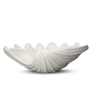 Shell Bowl in White Ceramic