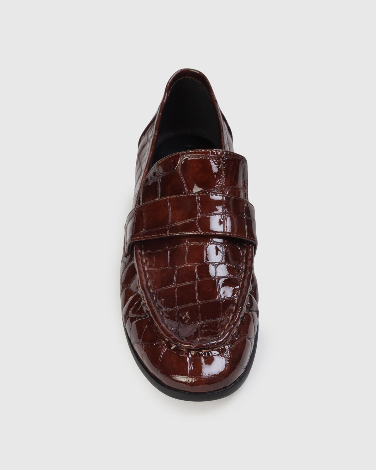 Arrow Loafer in Cinnamon Croc Patent Leather
