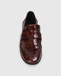 Arrow Loafer in Cinnamon Croc Patent Leather