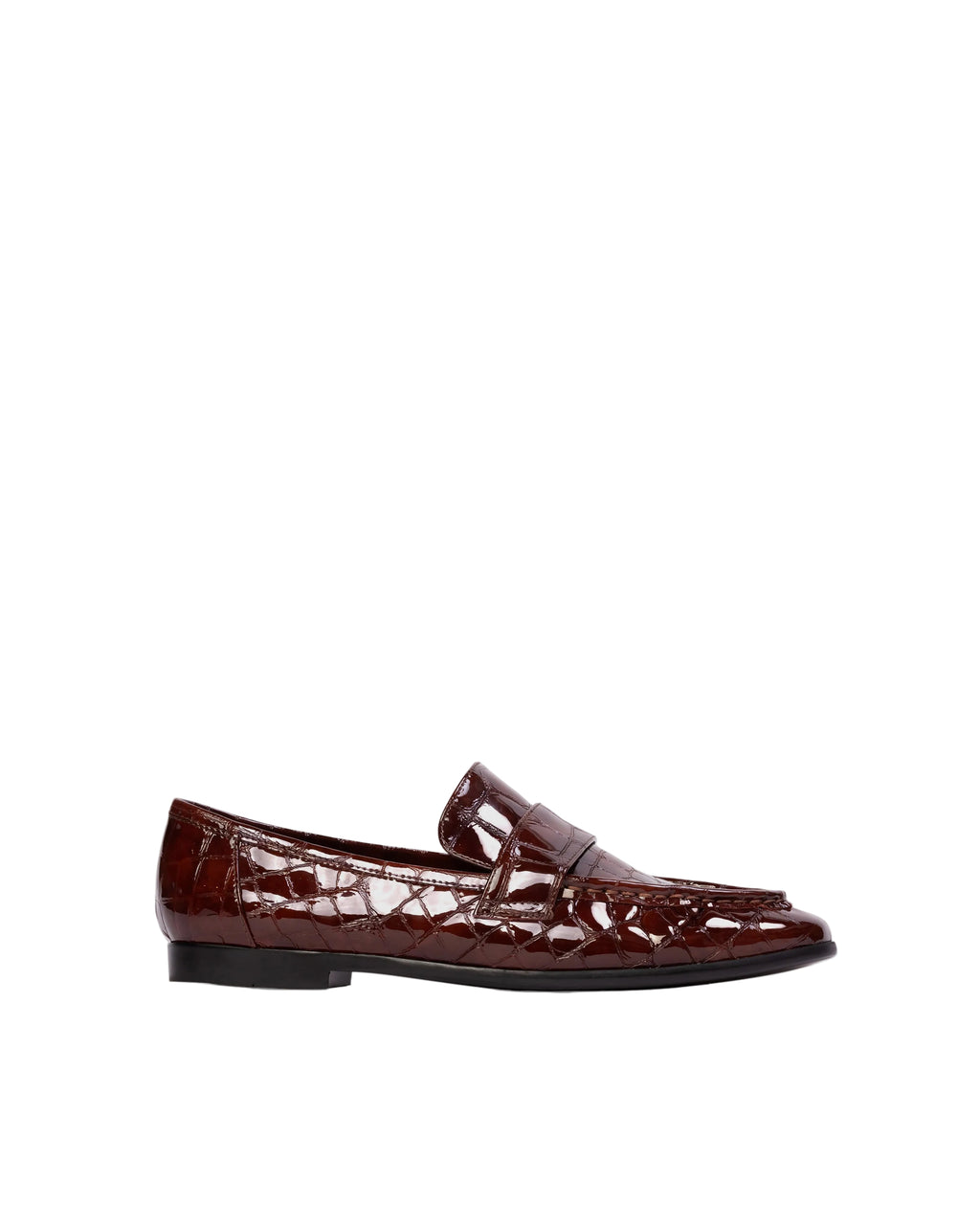 Arrow Loafer in Cinnamon Croc Patent Leather