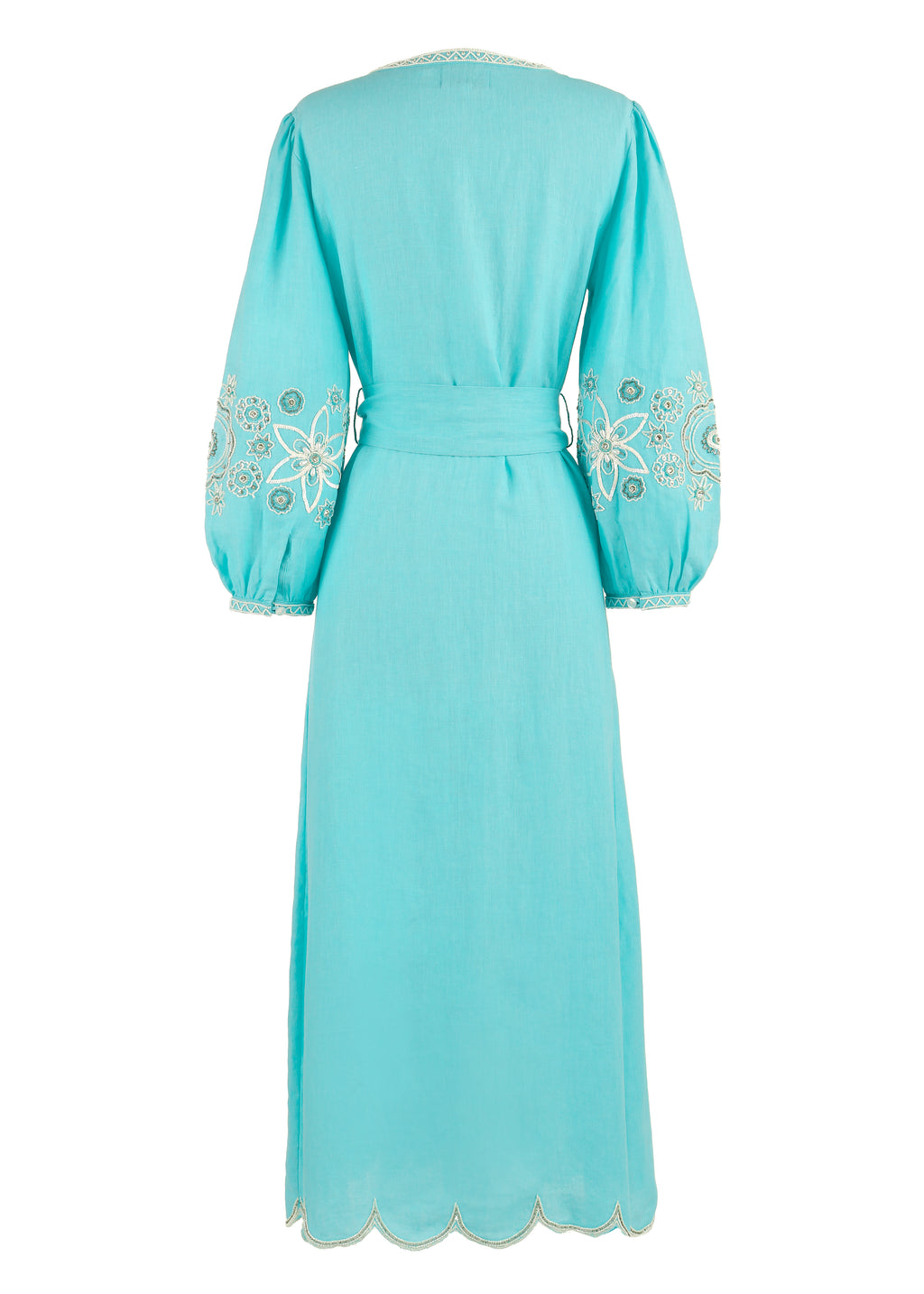 OTM Exclusive: Beaded Paloma Midi Dress in Turquoise