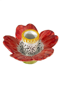 Flower Candle Cranberry Red