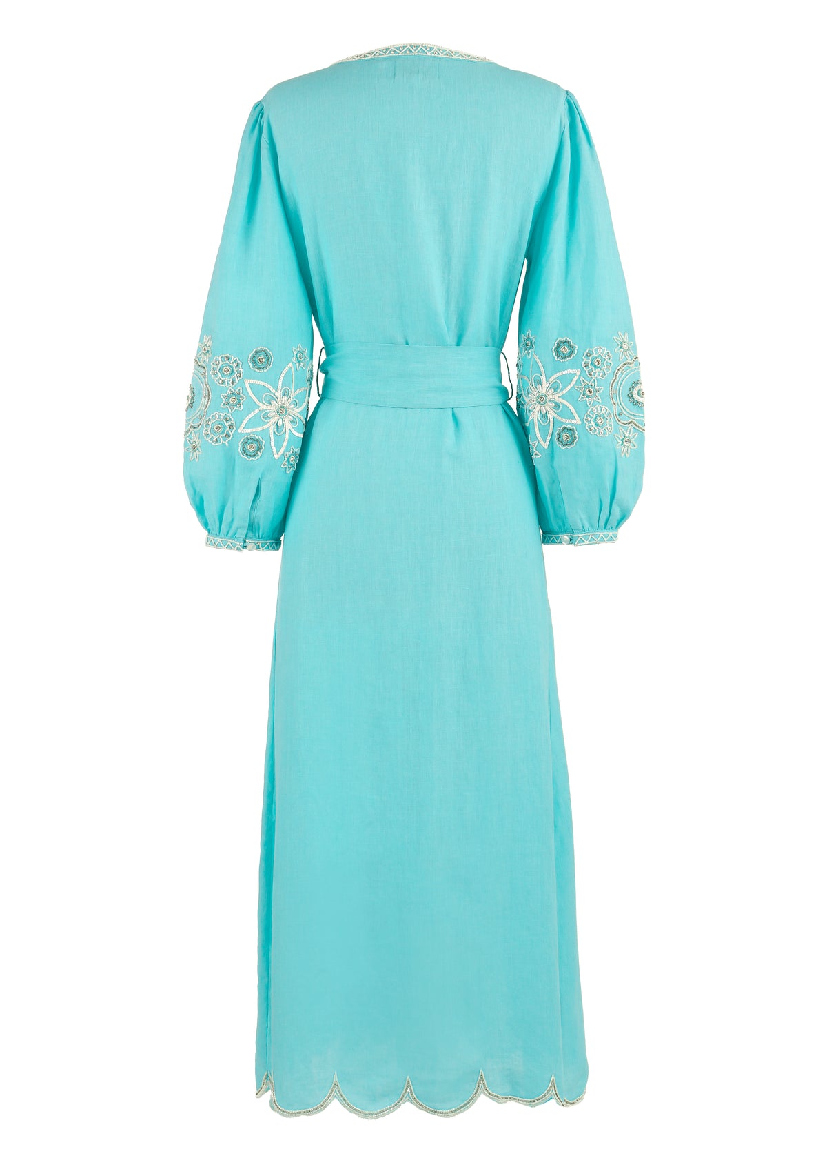 OTM Exclusive: Beaded Paloma Midi Dress in Turquoise
