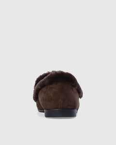 Zora Loafer in Dark Brown Suede / Wool Shearling