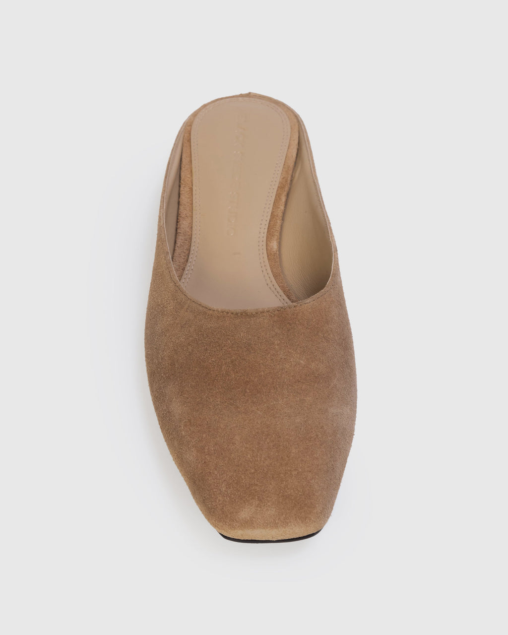 Lucia Flat Mule in Latte Suede