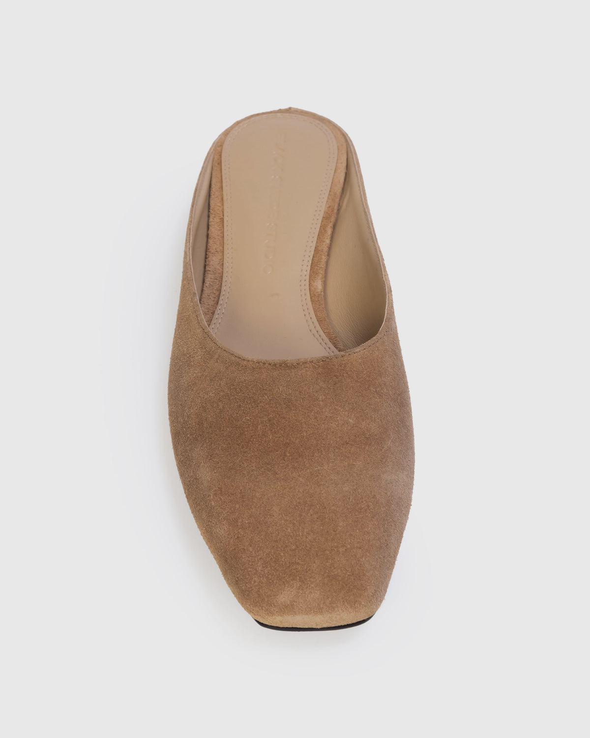 Lucia Flat Mule in Latte Suede