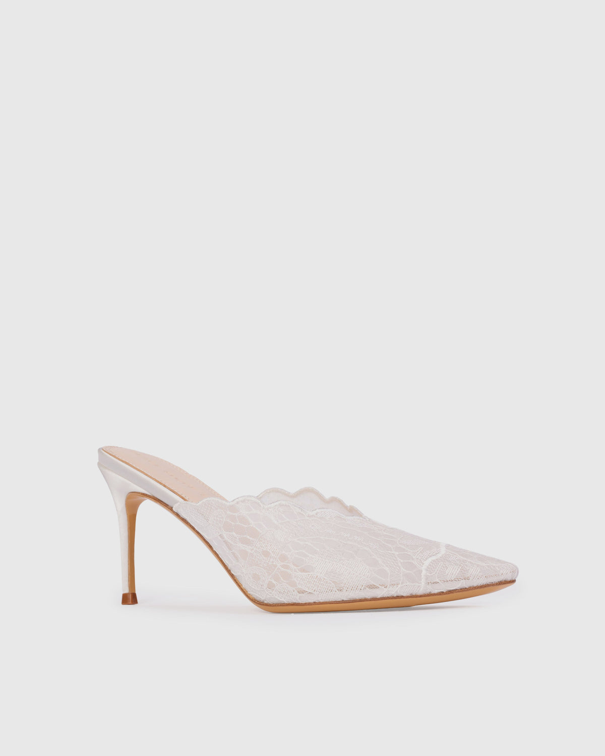 Ash 80 Mule in White Scalloped Paisley Lace
