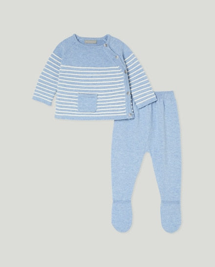 Conjunto cruzado de bebé con rayas