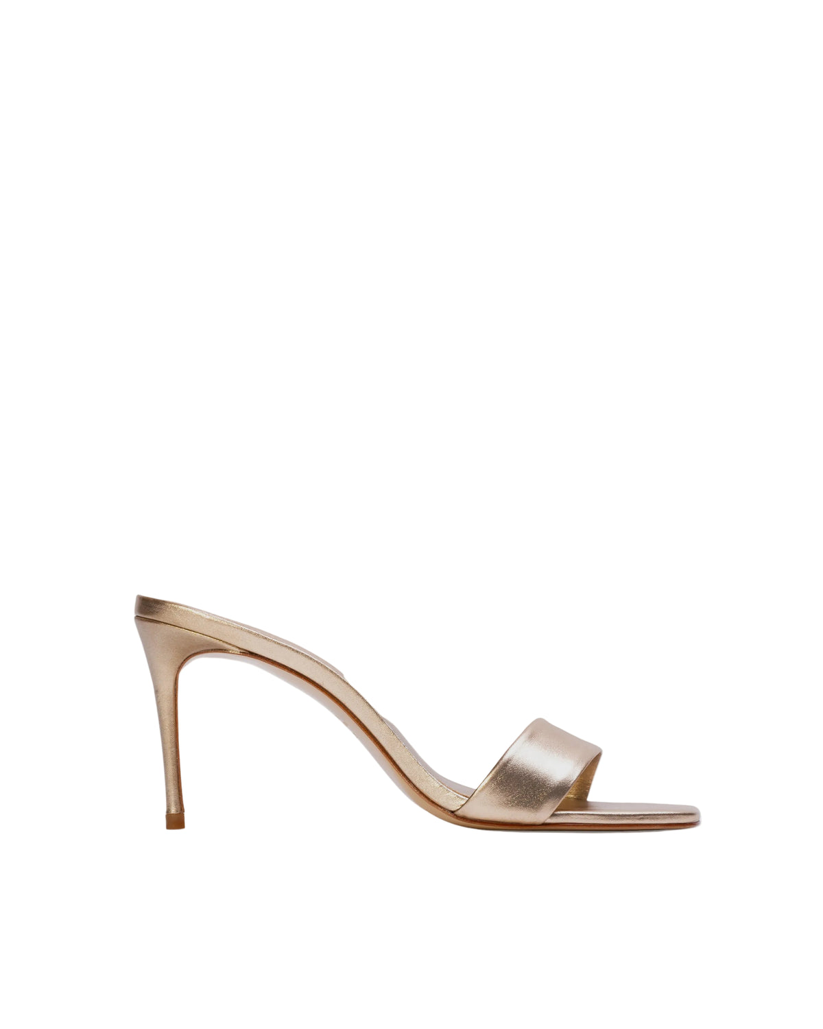 Naomi 80 Mule in Gold Metallic Leather