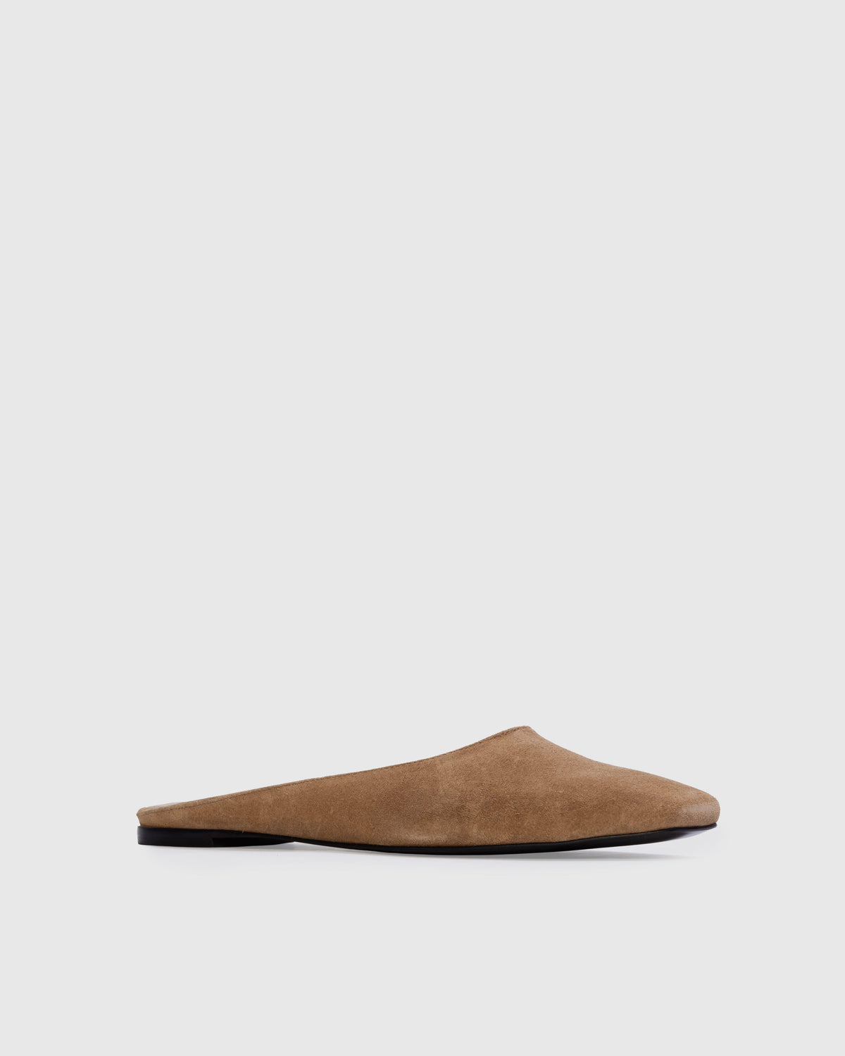 Lucia Flat Mule in Latte Suede