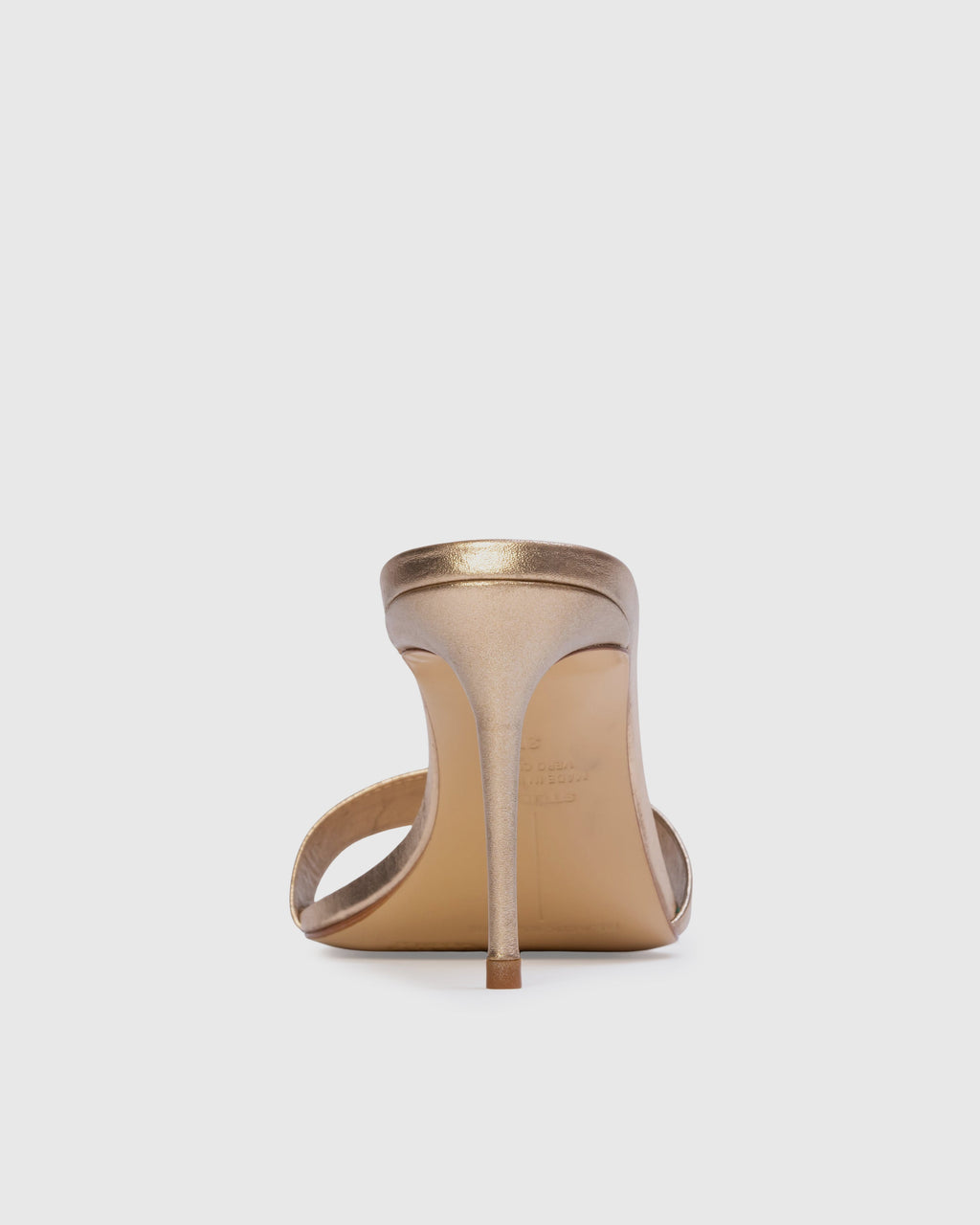 Naomi 80 Mule in Gold Metallic Leather