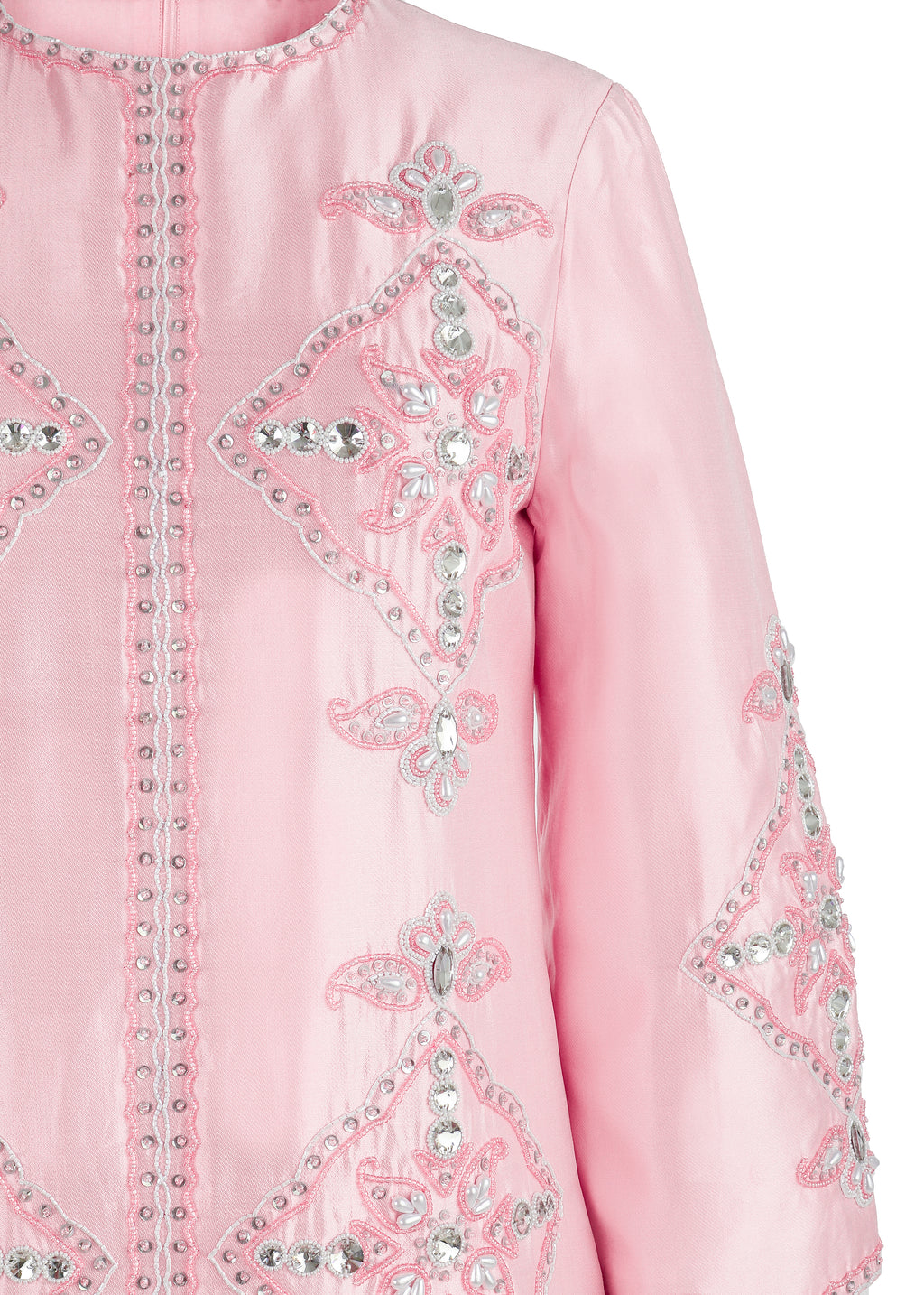OTM Exclusive: Beaded Clara Caftan in Pink Silk