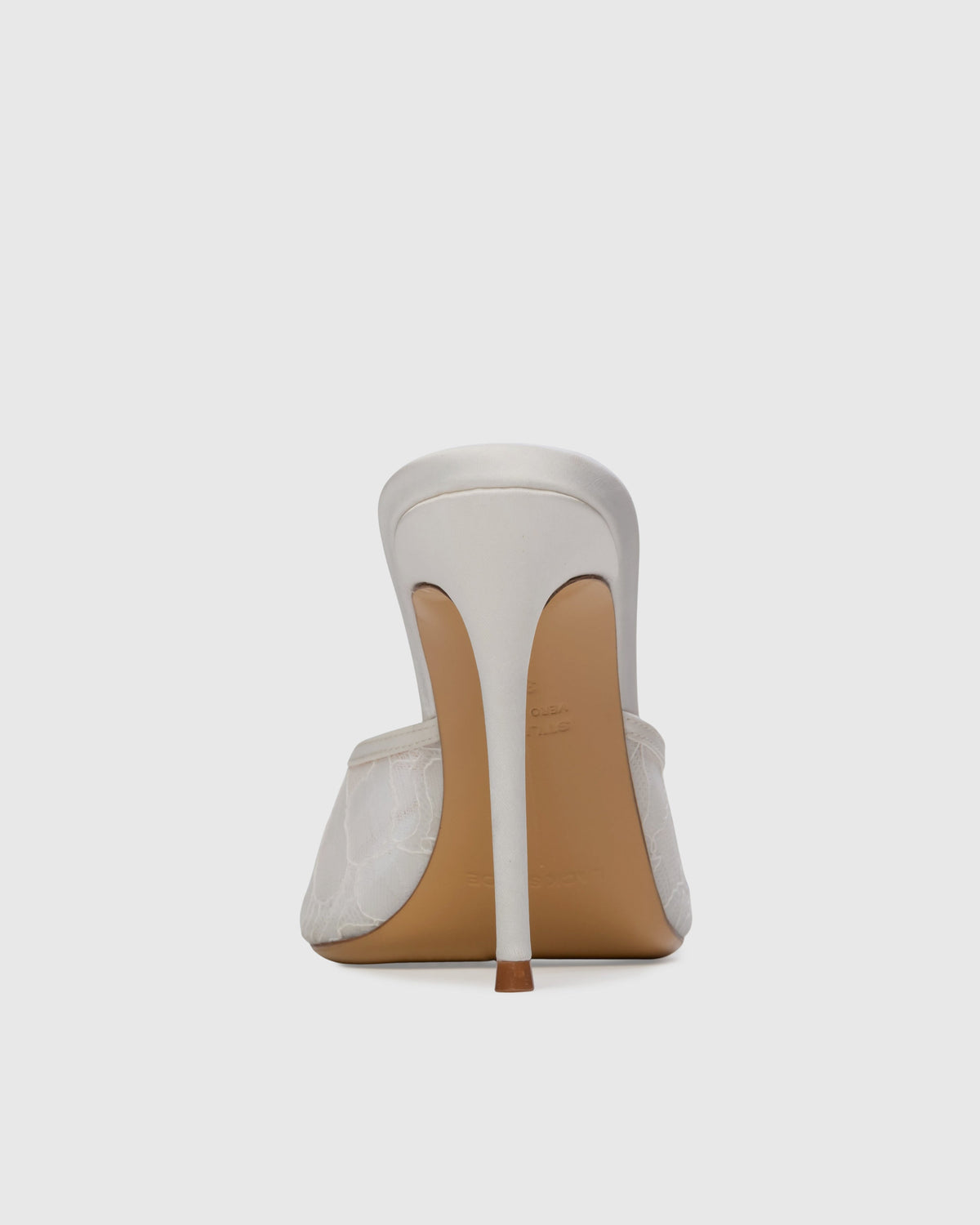 Sadie 100 Mule in Ivory Lace/Pearl Ornament