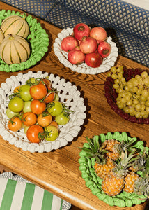Apple Green Basketweave Bowl