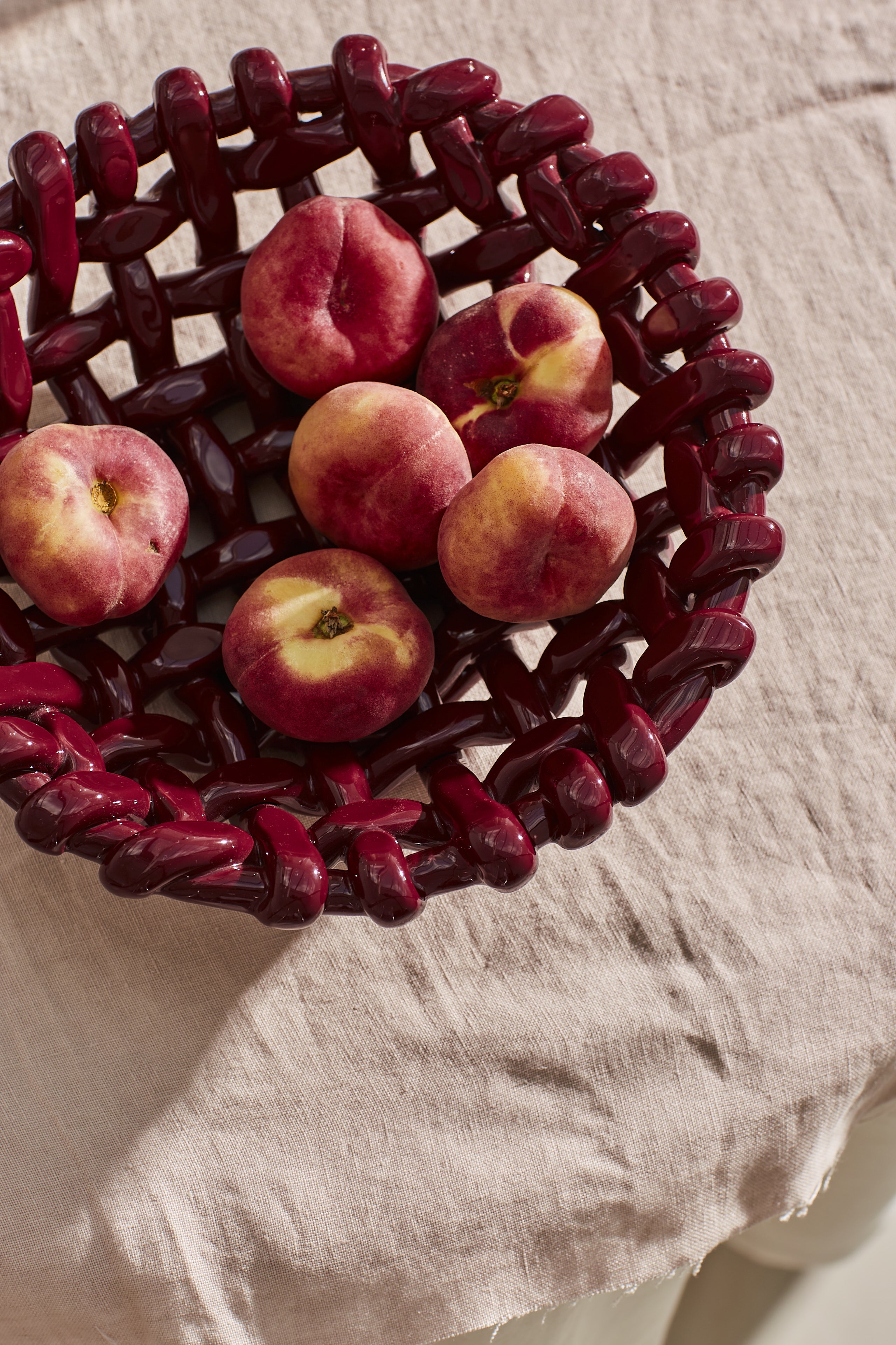 Burgundy Basketweave Bowl