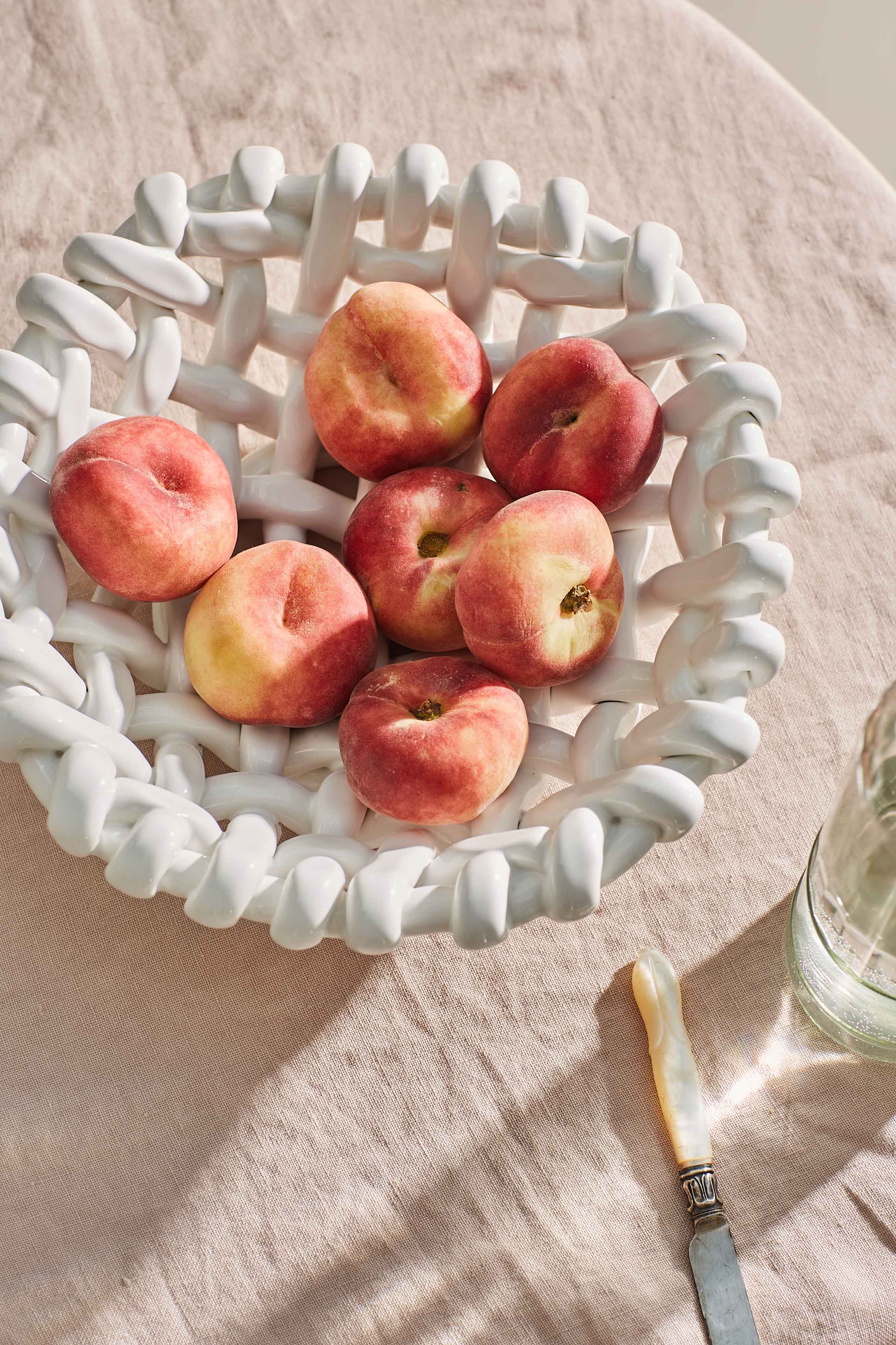 White Basketweave Bowl
