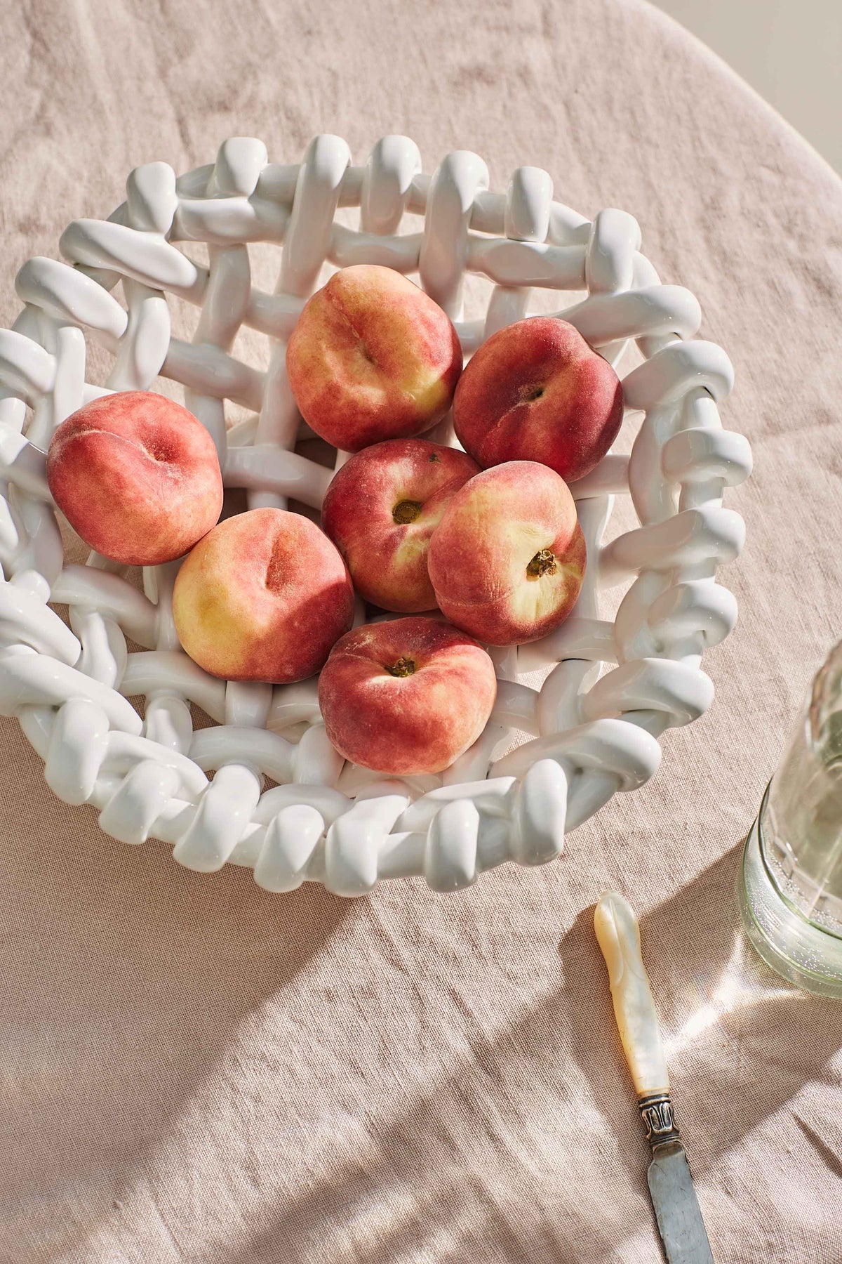 White Basketweave Bowl