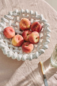 White Basketweave Bowl