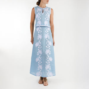 OTM Exclusive: Kasbah Trellis Top in Light Blue