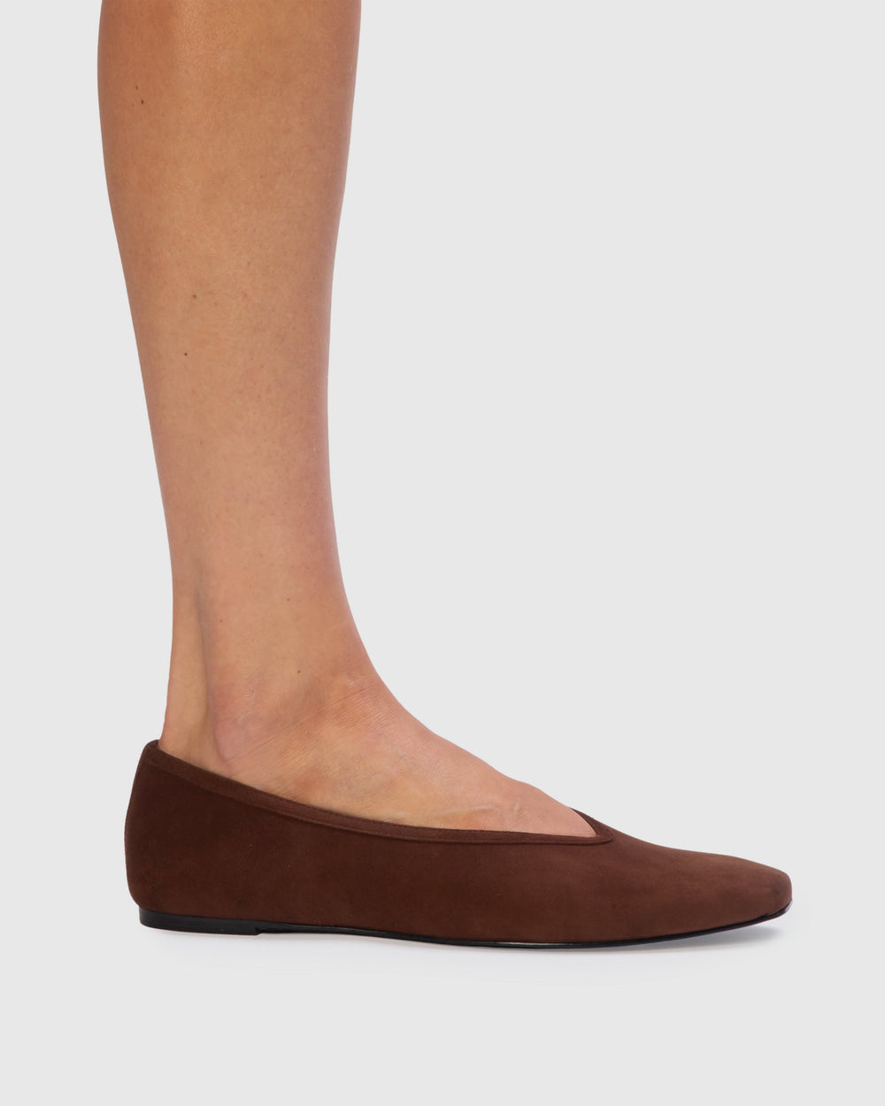 Ayra Flat in Brownie Suede