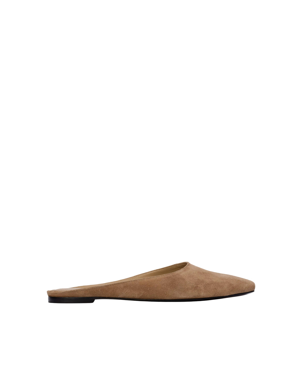 Lucia Flat Mule in Latte Suede