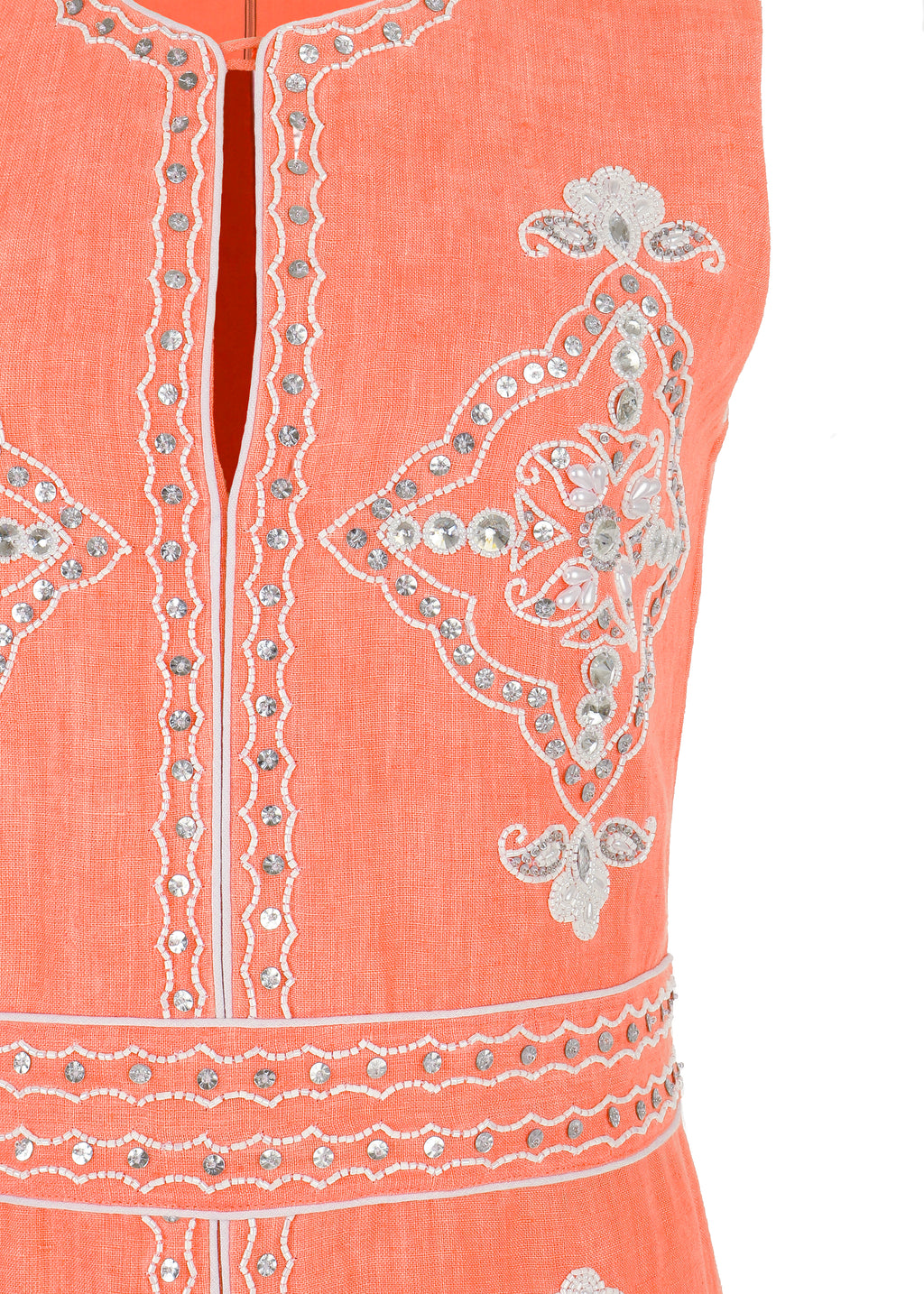 OTM Exclusive: Beaded Clara Dress in Coral