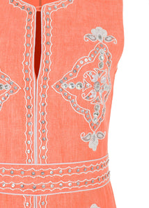 OTM Exclusive: Beaded Clara Dress in Coral
