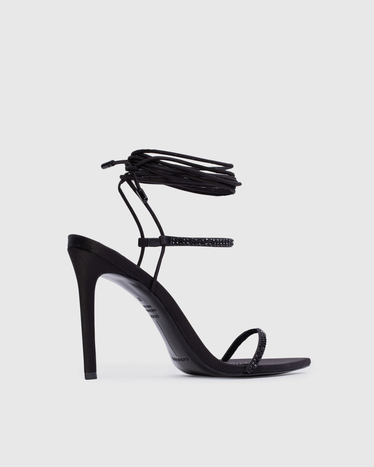 Lauren 100 in Black Satin Embellished
