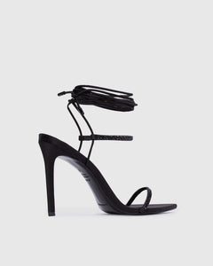 Lauren 100 in Black Satin Embellished