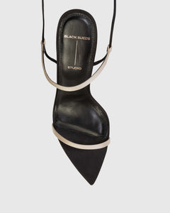 Lauren 100 in Black & Champagne Satin
