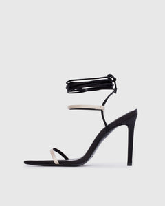 Lauren 100 in Black & Champagne Satin