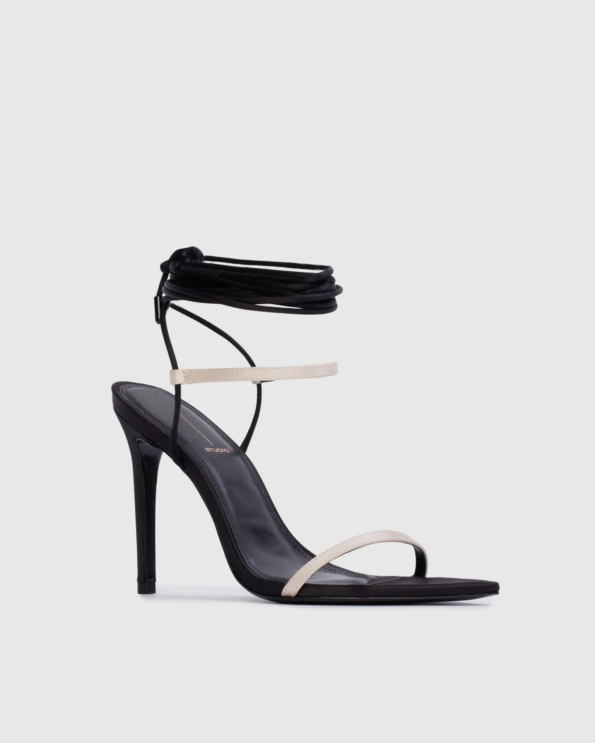 Lauren 100 in Black & Champagne Satin