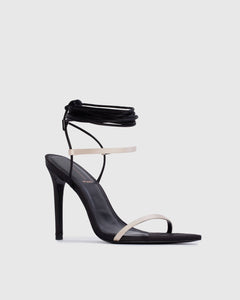 Lauren 100 in Black & Champagne Satin