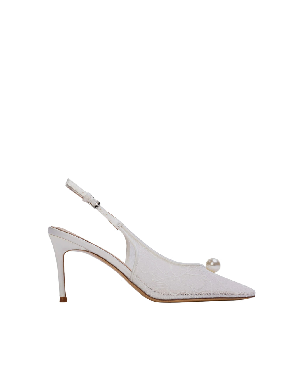Reina 80 Pump in Ivory Lace/Pearl Ornament