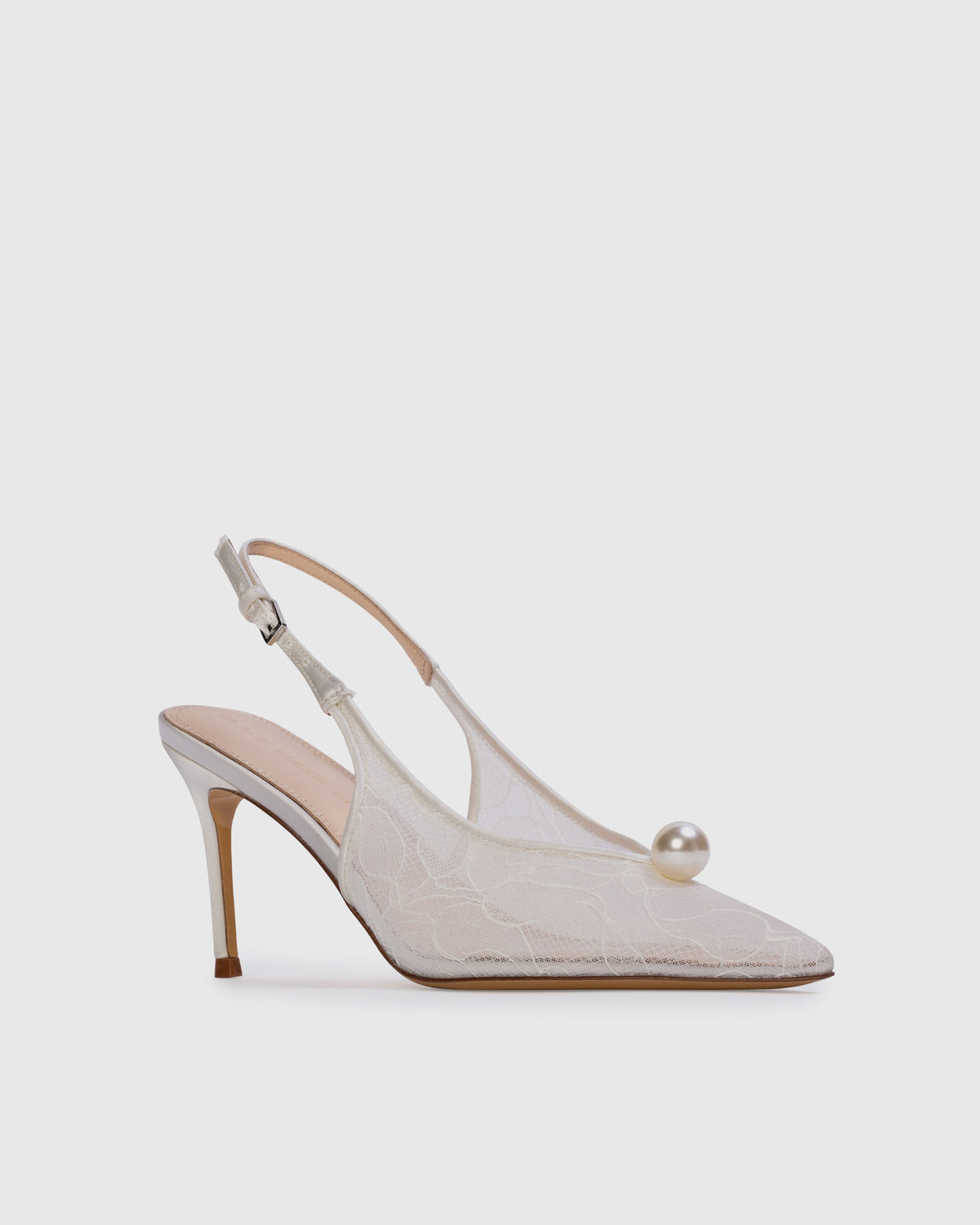 Reina 80 Pump in Ivory Lace/Pearl Ornament
