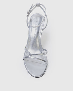 Miley 70 Sandal in Silver Metallic Leather