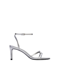 Miley 70 Sandal in Silver Metallic Leather