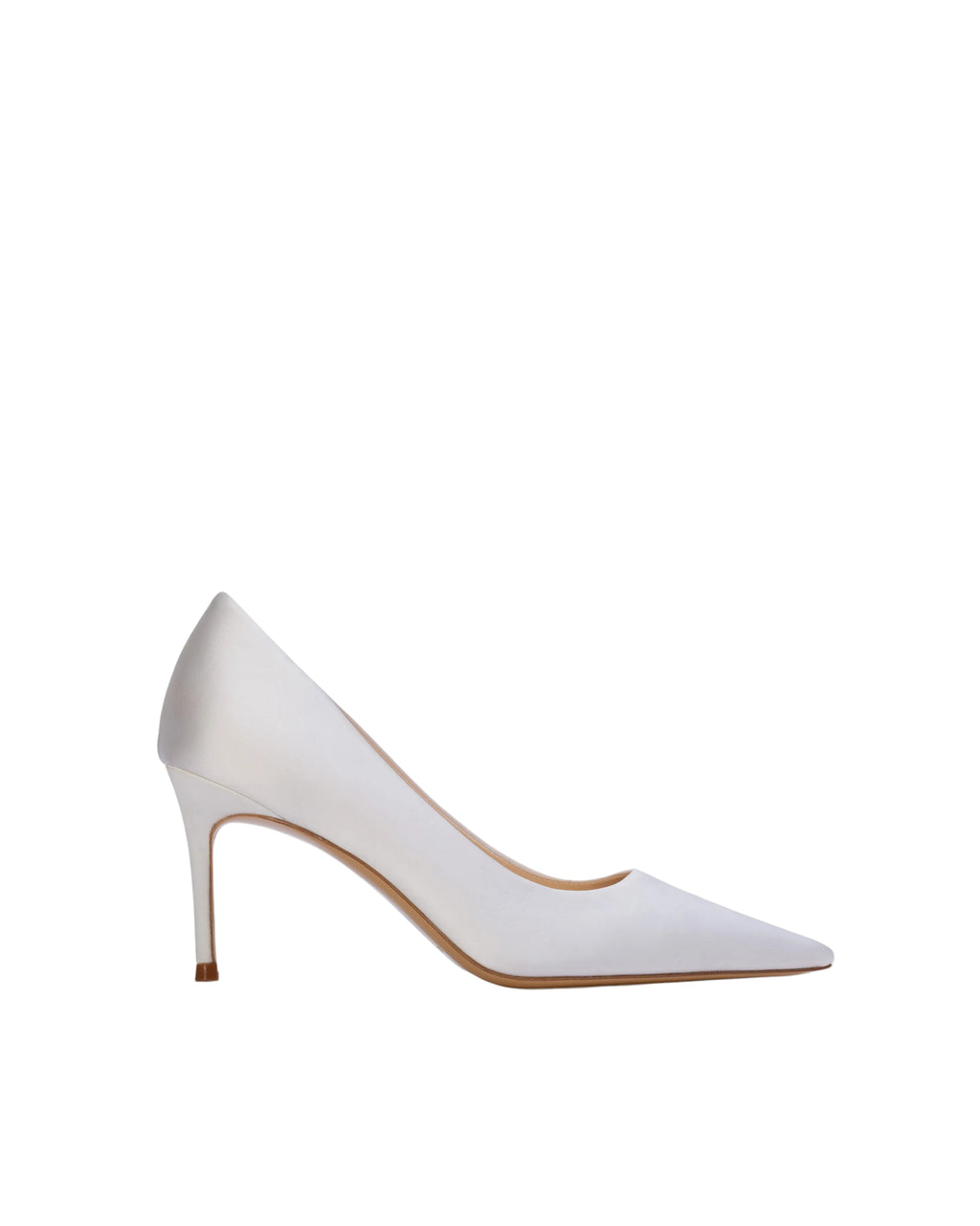 Mia 80 Pump in White Satin